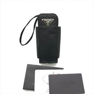 美品 PRADA プラダ ナイロン 三角ロゴ 携帯 スマホ IQOS タバコ ケース ストラップ付き 小物入れ ポーチ ブラック k5847