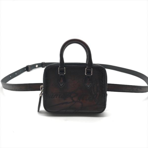 超美品 Berluti ベルルッティ アンジュール ナノ 3WAY ミニ ハンド バッグ ウエスト ...