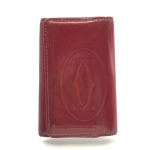 Cartier カルティエ キーケース ハッピーバースデー パテント ボルドー ロゴ型押し ブランド 鍵 ファッション k7384