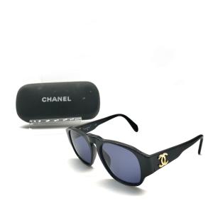 CHANEL シャネル サイド ココマーク サングラス アイウェア ブラックxゴールド 良品 M11142｜brand-msfam555