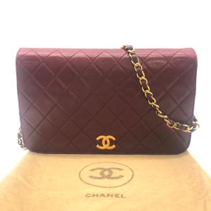 CHANEL シャネル ココマーク マトラッセ プッシュロック チェーン ショルダー バッグ ボルドー 良品 m12789｜brand-msfam555