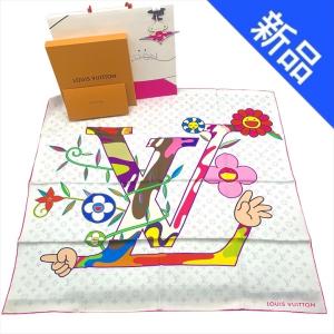 質屋 LOUIS VUITTON ルイヴィトン LV ハンカチ スカーフ M71921 村上隆