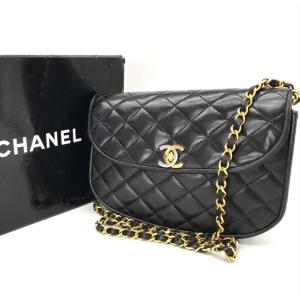 マトラッセ CHANEL チェーンバッグ 黒 フリンジ ショルダーバッグ