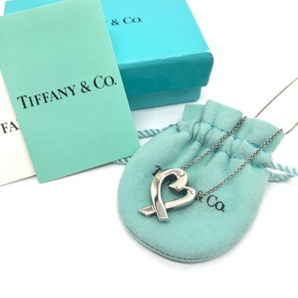 Tiffany &amp; Co. ティファニー ネックレス シルバー SV925 ラビング ハート アクセ...