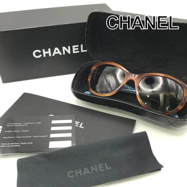 美品 CHANEL シャネル ココマーク カメリア パール サングラス アイウェア 服飾小物 ブラン...