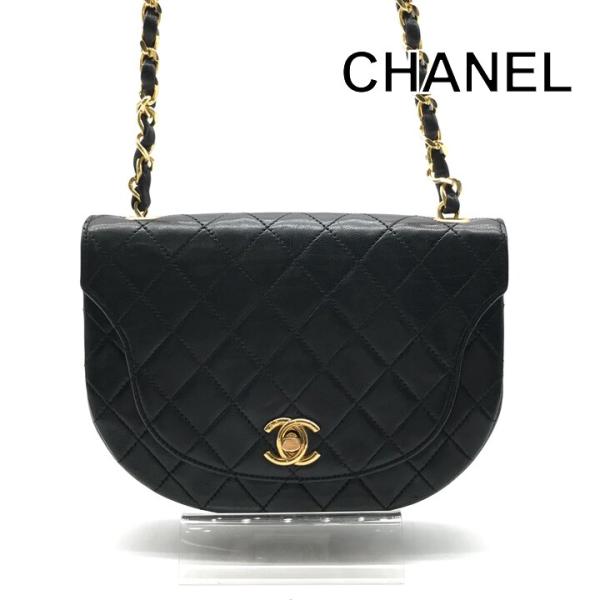 美品 CHANEL シャネル ココマーク チェーン ショルダー バッグ ラムスキン レザー ターンロ...