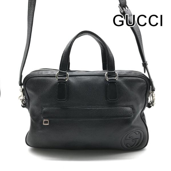 良品 GUCCI グッチ インターロッキング ソーホー ビジネスバッグ 2WAY ハンド ショルダー...