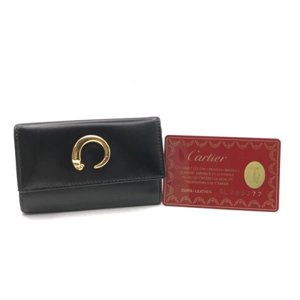 良品 Cartier カルティエ パンテール ゴールドパンサー キーケース レザー ブランド 小物 ...