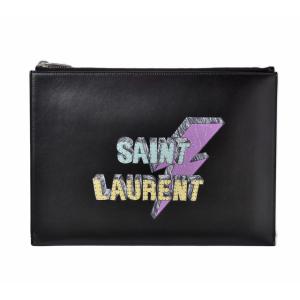 サンローラン iPad miniケース/クラッチバッグ SAINT LAURENT　IPAD タブレットケース　ロゴ/ブラック｜brand-pit