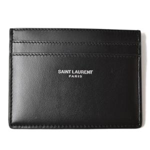 サンローラン カードケース/名刺入れ YSL SAINT LAURENT ロゴ スタッズ　レザー ブラック｜brand-pit