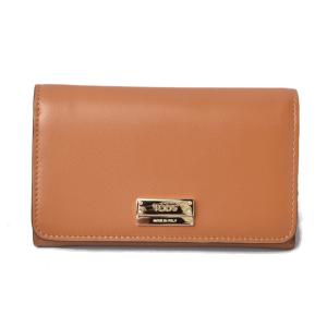 TOD'S（トッズ） 財布 三つ折り 長財布 レザー ブラウン/オレンジ