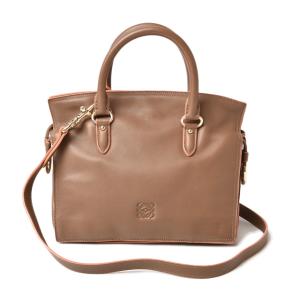 ロエベ ハンドバッグ/ショルダーバッグ 2way LOEWE ミニバッグ アナグラム レザー ブラウン/ローズ