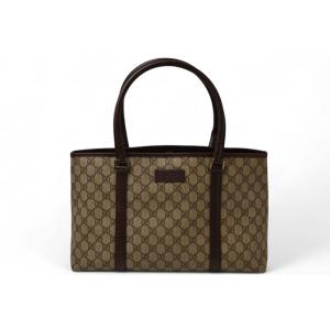グッチ トートバッグ/ショッピングバッグ A4 GUCCI GGプラス/レザー GGブラウン/ベージ...