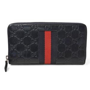 グッチ 財布 GUCCI 長財布/ラウンドファスナー式 ウェブライン グッチシマ ダークネイビー/レッド 408831爆買