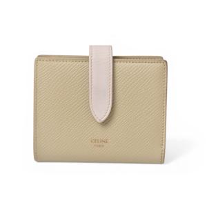 セリーヌ 財布/二つ折 CELINE ミニ財布 ストラップウォレット バイカラー テラコッタ/ライト...