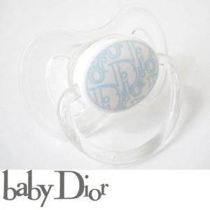 【出産祝いに】babyDior ベビーディオール おしゃぶり トロッター柄 クリア/ブルー 新品 送料無料｜brand-pit