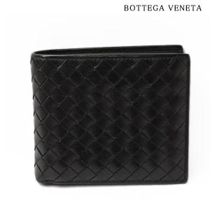 BOTTEGA VENETA ボッテガヴェネタ イントレチャート 2折財布　ブラック　156820 V4651 1000 中古 送料無料｜brand-pit