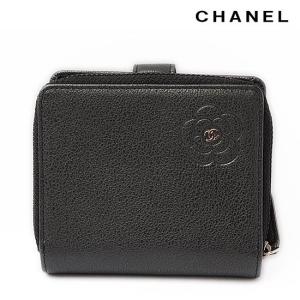 CHANEL　シャネル バタフライ　カメリア型押し　ラウンドファスナー式折財布　メタリックグレー　A47002【未使用】【送料無料】｜brand-pit