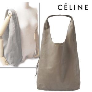 CELINE セリーヌ  ショルダーバッグ　ポーチ付　ラムスキン　ライトグレー 中古 送料無料｜brand-pit