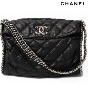 CHANEL　シャネル ショルダーバッグ　チェーン　アラウンド　マトラッセ　ラムスキン　ブラック/シルバー｜brand-pit