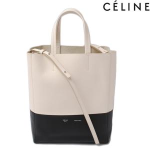 セリーヌ トートバッグ 2way CELINE カバス/SMALL VERTICAL LEATHER Cream クリーム/ブラック 176163XBB.01CR｜brand-pit