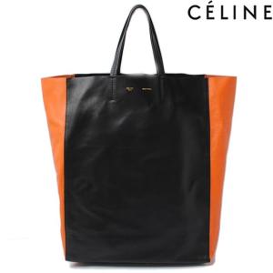 セリーヌ トートバッグ CELINE カバス BI-CABAS カーフ ブラック/オレンジ｜brand-pit