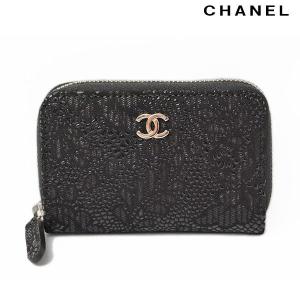 CHANEL　シャネル　コインケース/カードケース　ココマーク レースディテール A80185 ブラック｜brand-pit