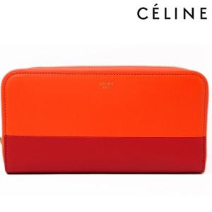 セリーヌ　CELINE　長財布　ファスナー式　ラムスキン　Orange/Magenta ラージジップ　101733HTM.27VM｜brand-pit