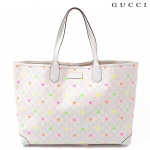 GUCCI  グッチ トートバッグ　309497 GGスプリーム スター　GGホワイト/ホワイト　マルチカラー　ポーチ付｜brand-pit