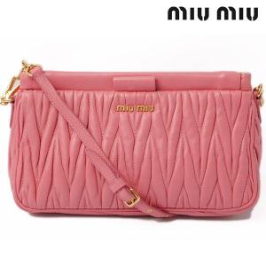 miu miu ミュウミュウ ハンドバッグ/クラッチポーチ　5N1520 マテラッセ　GERANIO/ピンク系　ストラップ付｜brand-pit