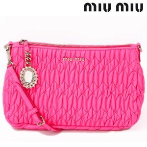 miu miu ミュウミュウ ショルダーバッグ/クラッチポーチ　2way 5N1719 NAPPA CRISTAL/マテラッセ　ROSA FLUO/ネオンピンク系｜brand-pit