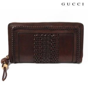 GUCCI　グッチ　ラウンドファスナー式長財布　HANDMADE　メッシュ　ダークブラウン　264733 ANG1A 2035【アウトレット】【未使用】【送料無料】｜brand-pit