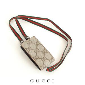 【40%OFF】【送料無料】グッチ　GUCCI　携帯/ipod(アイポッド)ケース　ネックストラップ付 GGブラウン/ベージュ　142270　新品｜brand-pit