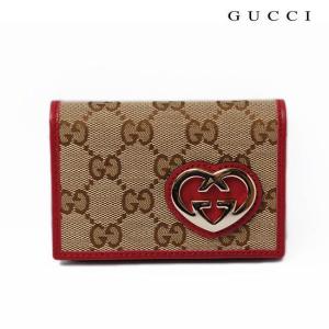 GUCCI　グッチ　カードケース/コインケース ラブリー　GGベージュ/ラズベリーレッド　245730 FAFXG 8658　新品　送料無料｜brand-pit