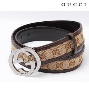 【送料無料】グッチ　GUCCI アパレル　ベルト　GG　バックル　キャンバス　ブラウン/ベージュ　114876 F40IR 9643 新品｜brand-pit