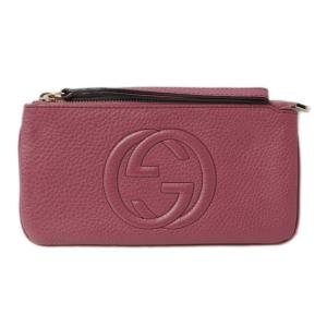 グッチ ミニクラッチバッグ/ポーチ/スマホポーチ GUCCI ソーホーレザーリストレット　パープル系 295840｜brand-pit