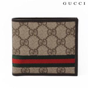 GUCCI グッチ　メンズ　2折財布　GGプラス　GG/ベージュ　グリーン/レッド 138073 FCIJR 9791 新品 送料無料｜brand-pit