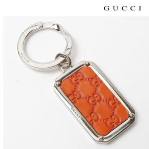 GUCCI　グッチ　キーリング/キーホルダー　グッチシマ　ダークオレンジ/シルバー　199916 BMJ0N 7604【新品】【送料無料】｜brand-pit