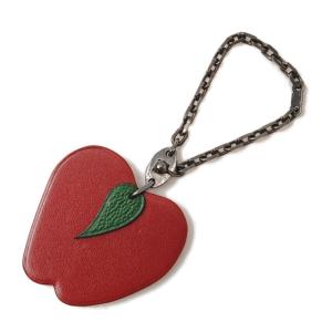 ❤未使用品❤プティアッシュ ハート バッグチャーム グリーンｘレッド エルメス HERMES（エルメス） プティアッシュ(ハサミ) チャーム レザー ライムx