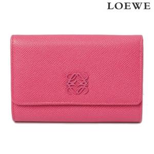 ロエベ 財布 LOEWE ファスナー付折財布 ABANICO GRAINED CALF/カーフ FUCHSIA/フューシャ 14072 i62 7170｜brand-pit