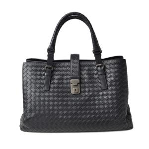 ボッテガ ヴェネタ トートバッグ/ローマバッグ BOTTEGA VENETA イントレチャート レザー ダークネイビー 171265｜brand-pit