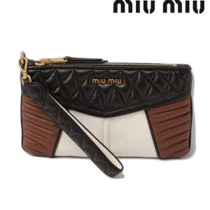 miu miu（ミュウミュウ） クラッチバッグ ナッパ バイカー レザー