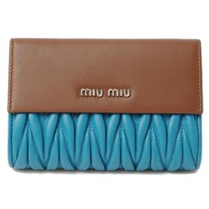 ミュウミュウ 財布 miumiu 3折財布 5M1225 MATELASSE/マテラッセ COCCO/ALAGUNA ココア/ラグーナ