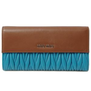 ミュウミュウ 財布 miumiu 長財布　パスケース付 5M1369　MATELASSE/マテラッセ COCCO/ALAGUNA ココア/ラグーナ｜brand-pit