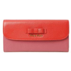 ミュウミュウ 財布 miumiu パスケース付 5M1109　MADRAS BICOLORE/マドラス　FUOCO/BRUYER レッド/ベリー系｜brand-pit