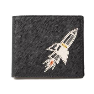 プラダ　財布 PRADA 折財布/札入れ　2M0738 メンズ向け　SAFFIANO ROCKET/サフィアノ　NERO/ブラック｜brand-pit