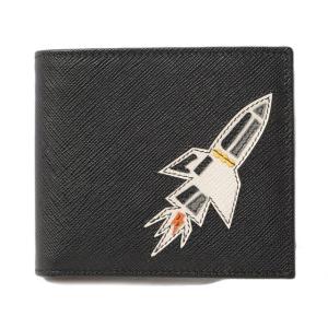 プラダ　財布 折財布/札入れ　2M0513 メンズ向け　SAFFIANO ROCKET/サフィアノ　NERO/ブラック｜brand-pit