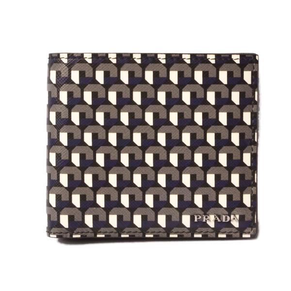 プラダ PRADA 折財布/札入れ メンズ向け 2MO513 SAFFIANO/サフィアノ FUMO...