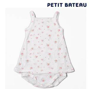 【出産祝いに】PETIT BATEAU プチバトー アンダーウェア ベビー女の子　小花プリント キャミソールボディドレス  新品｜brand-pit