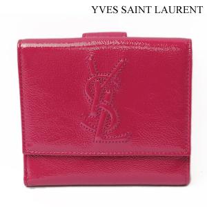 Yves Saint Laurent イヴ・サンローラン 2折財布　ダブルホック式　パテントレザー/ピンクパープル　177552 AB87G 5611 新品 送料無料｜brand-pit